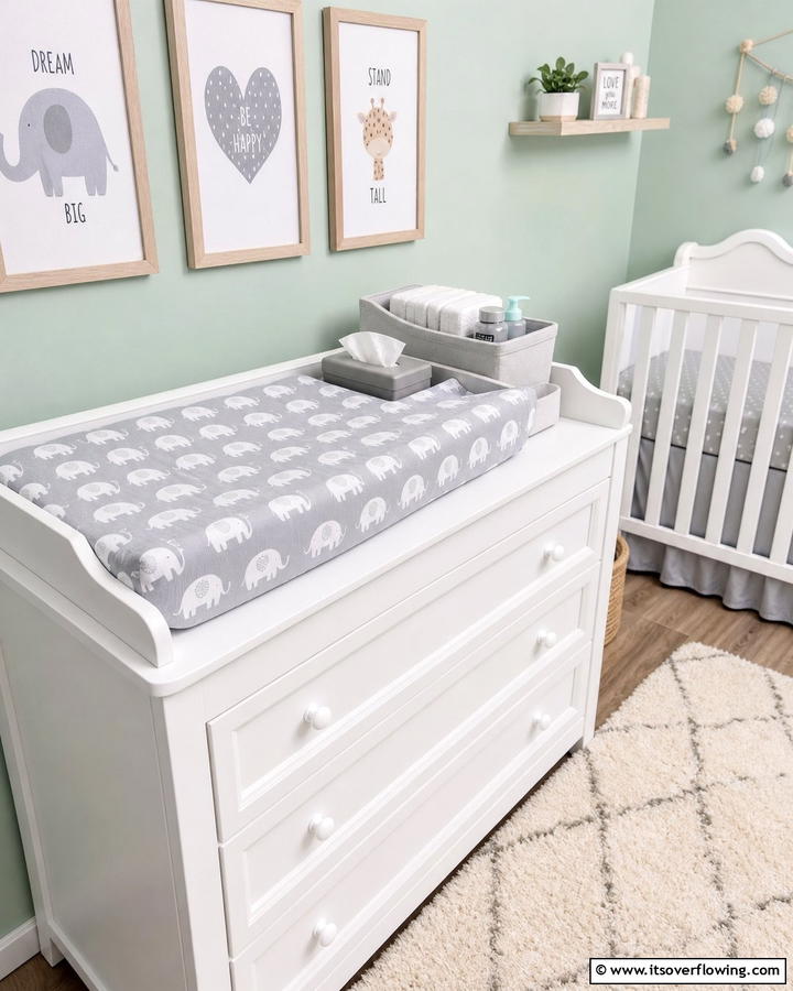 Elephant Themed Changing Pad Covers - 20 Elephant Nursery Ideas for a Whimsical Space