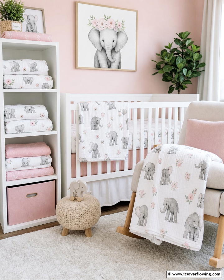 Elephant Themed Swaddle Blankets - 20 Elephant Nursery Ideas for a Whimsical Space