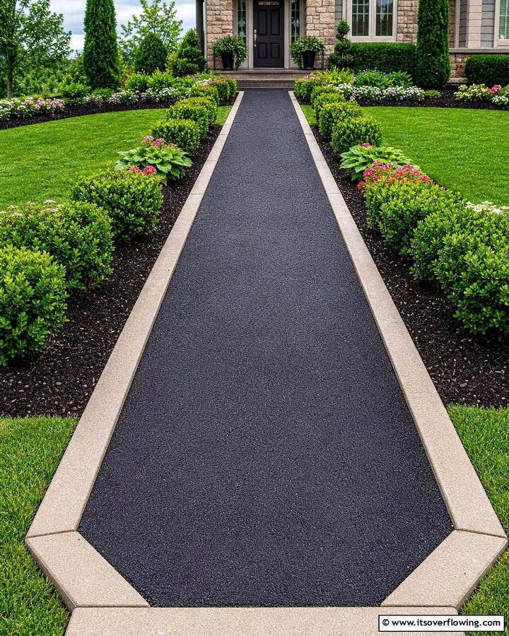 Elevated Asphalt Pathways for Drainage - 20 Asphalt Walkway Ideas for Durable Pathways