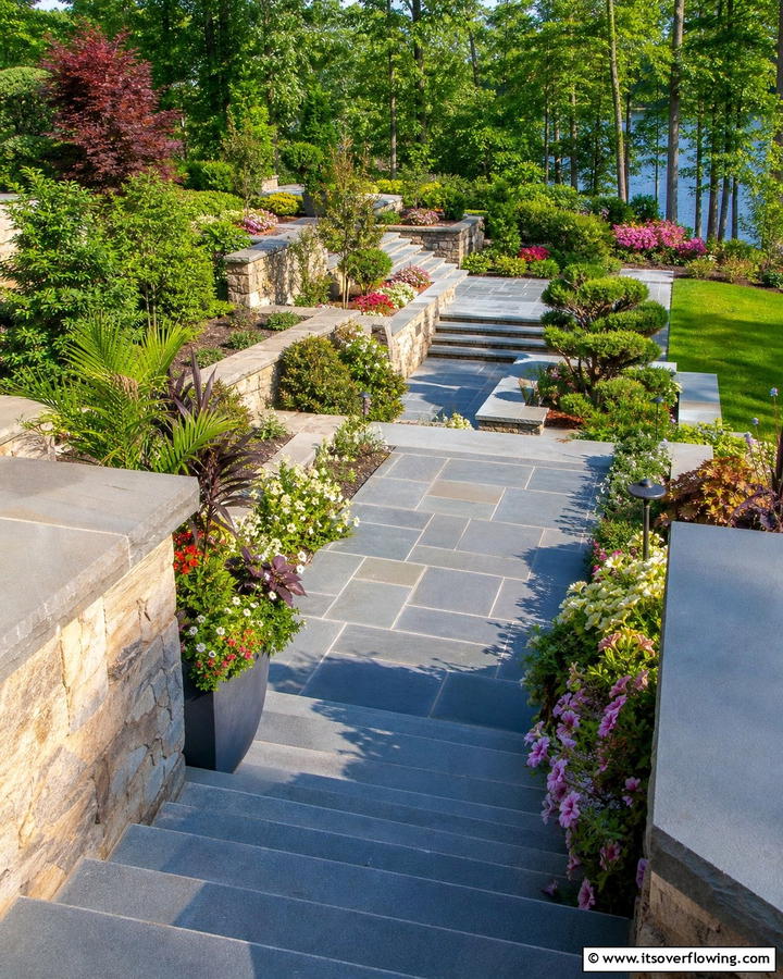 Elevated Bluestone Walkway with Steps - 25 Bluestone Walkway Ideas for Your Garden
