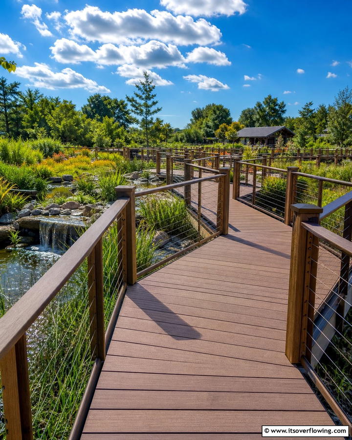 Elevated Boardwalk Style Paths - 20 Composite Walkway Ideas for a Durable and Beautiful Path