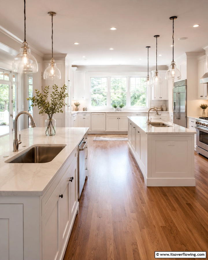 Elevated Breakfast Bar - 25 Double Island Kitchen Ideas for Spacious Cooking