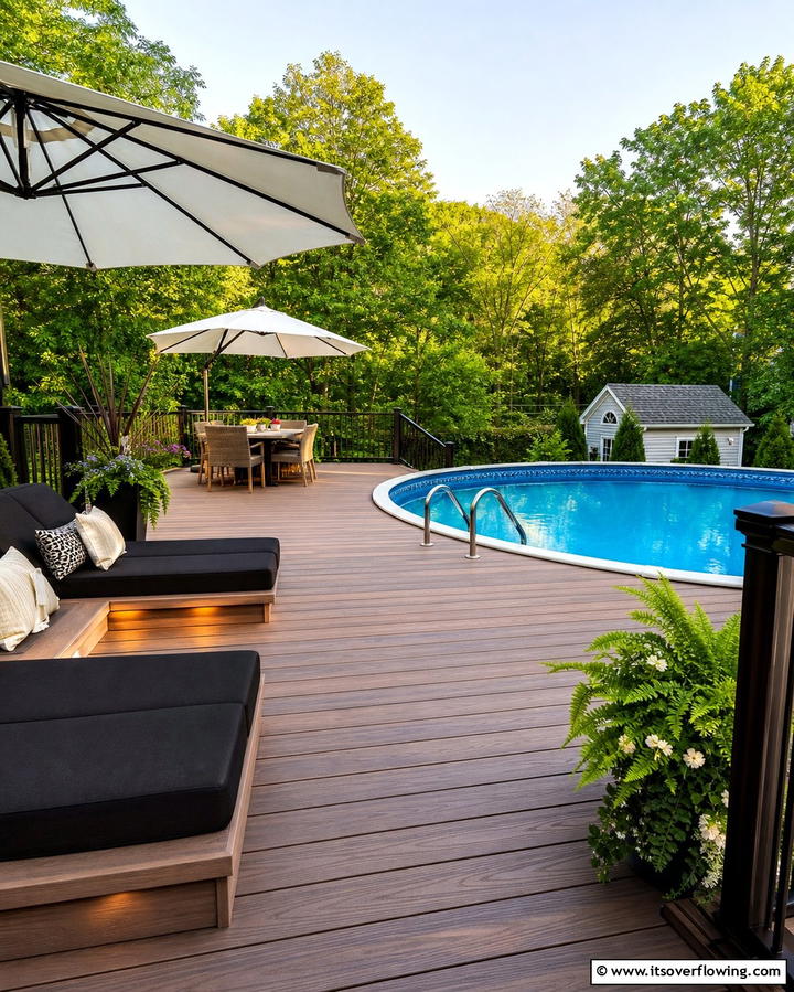 Elevated Deck Surrounding the Pool - 25 Creative Above Ground Pool Ideas for Your Backyard