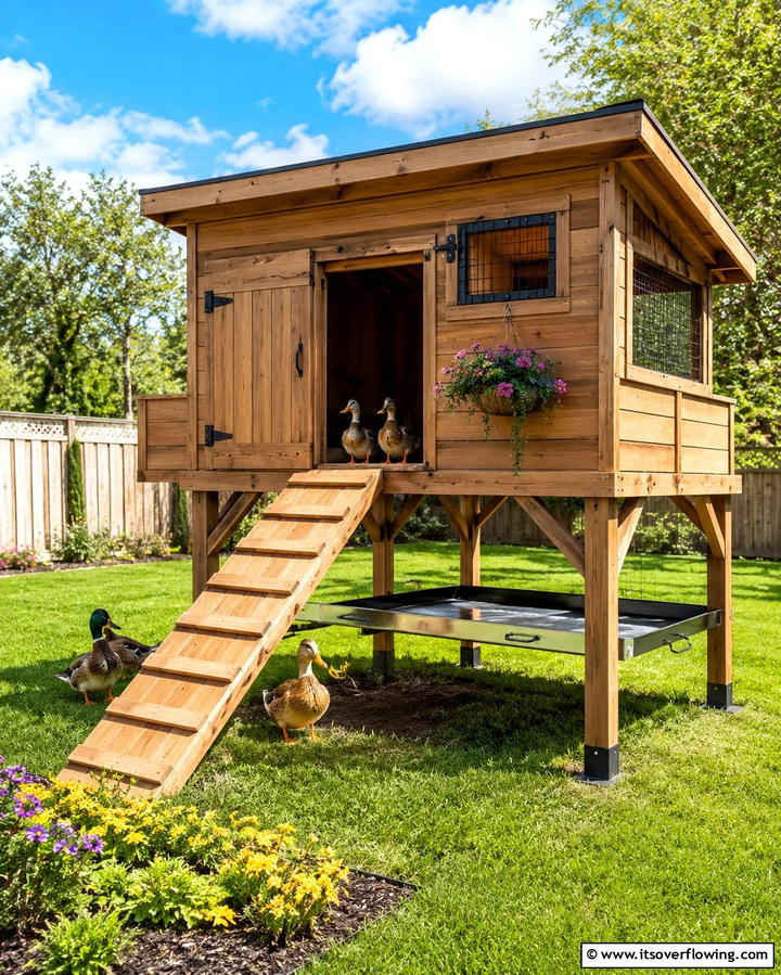 Elevated Duck House for Predator Safety - 25 Duck House Ideas for Your Backyard