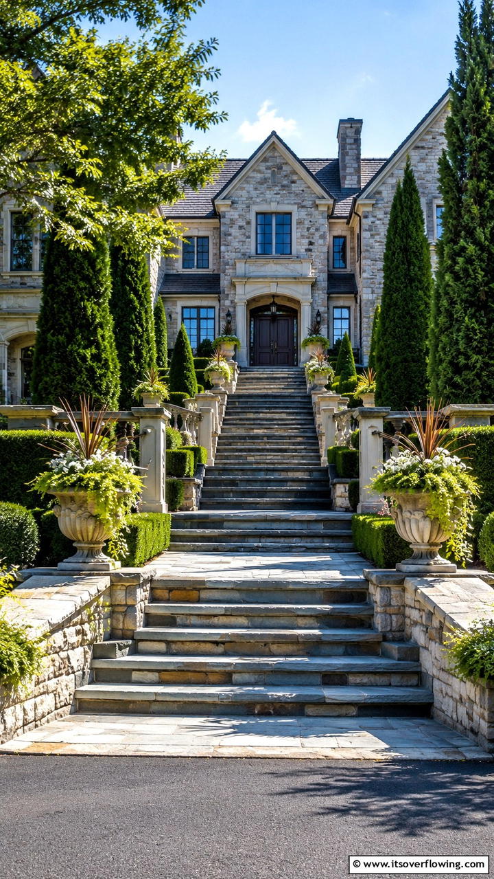 Elevated Entryway Steps - 30 Driveway Entrance Ideas for Impressive Arrivals