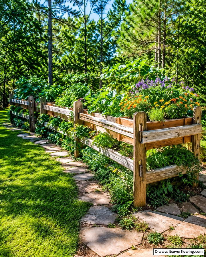 Elevated Garden Bed Support - 30 Split Rail Fence Ideas for Rustic Outdoor Boundaries