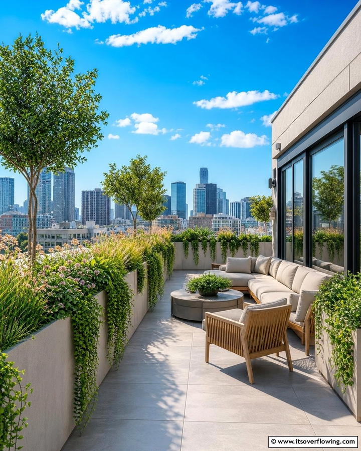 Elevated Planters for a Green Border - 20 Penthouse Balcony Ideas for a Luxurious Outdoor Space