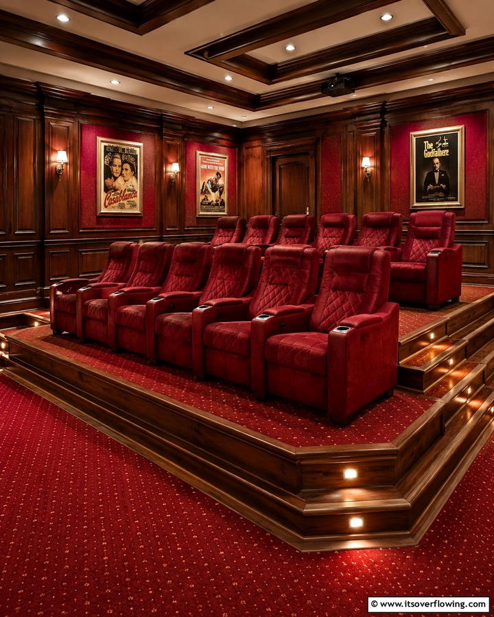 Elevated Platform Seating - 30 Media Room Ideas for Ultimate Living Room Entertainment