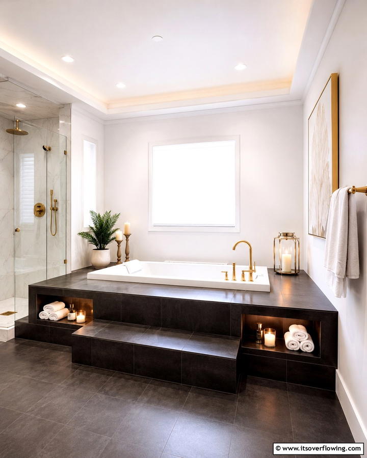 Elevated Platform Tub - 25 Elegant Drop-in Tub Ideas for a Spa-Like Bathroom