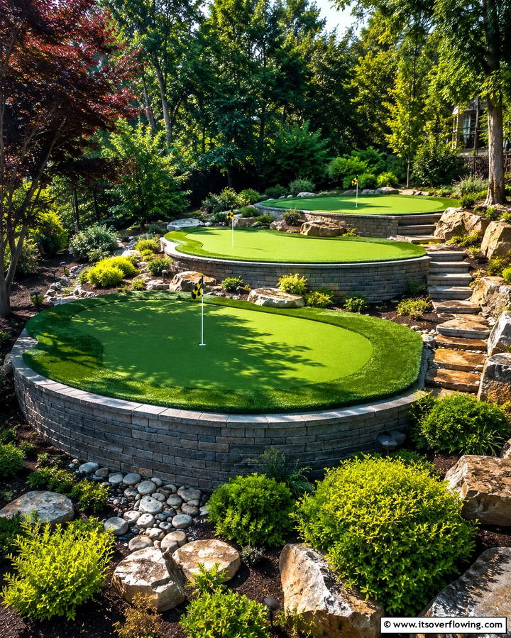 Elevated Putting Greens for Extra Challenge - 25 Backyard Putting Green Ideas for Golf Enthusiasts