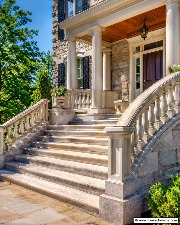 Elevated Stone Porch - 25 Stone Porch Ideas to Enhance Your Home’s Curb Appeal