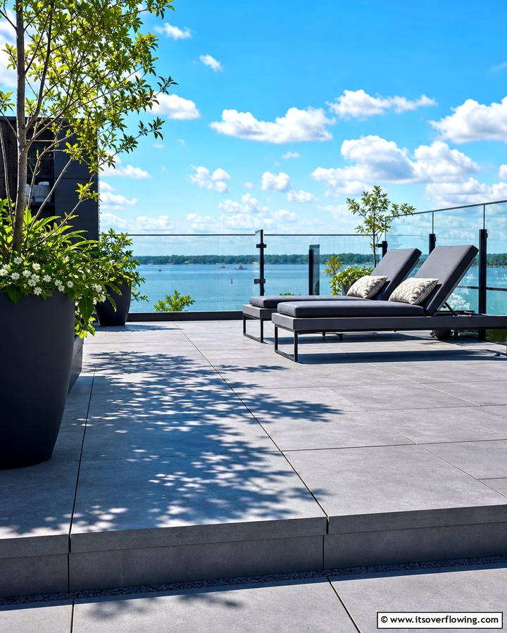 Elevated Stone Tiles - 25 Deck Flooring Ideas for a Beautiful Outdoor Space