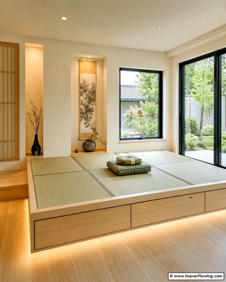 Elevated Tatami Platforms - 25 Japanese Bedroom Design Ideas for Minimalism