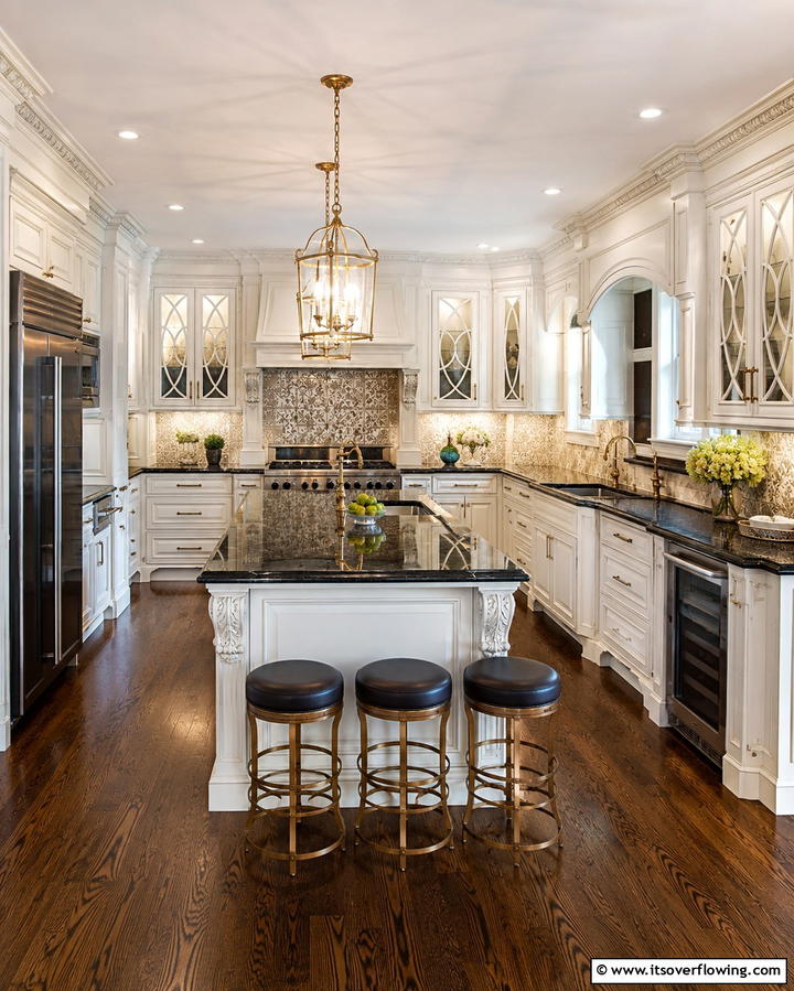 Elevated Traditional Design - 25 Kitchen With White Cabinets and Black Countertops Ideas
