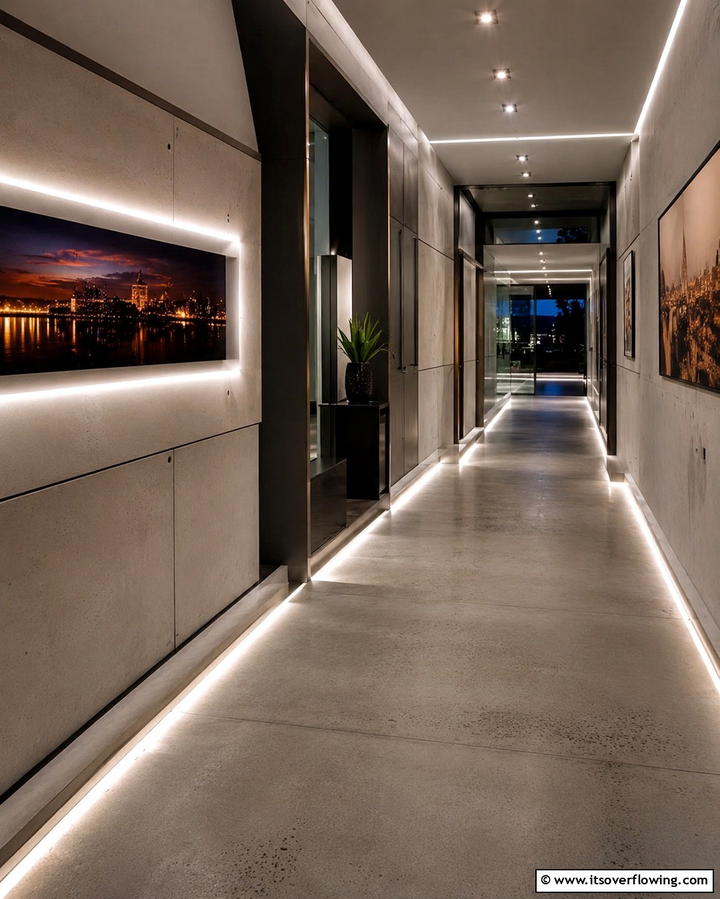 Embedded LED Concrete Floors - 30 Modern Concrete Floor Ideas for Low-Maintenance Interiors