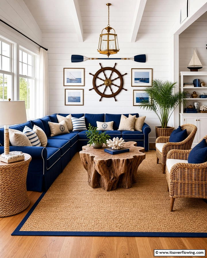 Embrace Nautical Inspired Decor - 20 Preppy Living Room Ideas for a Chic Space