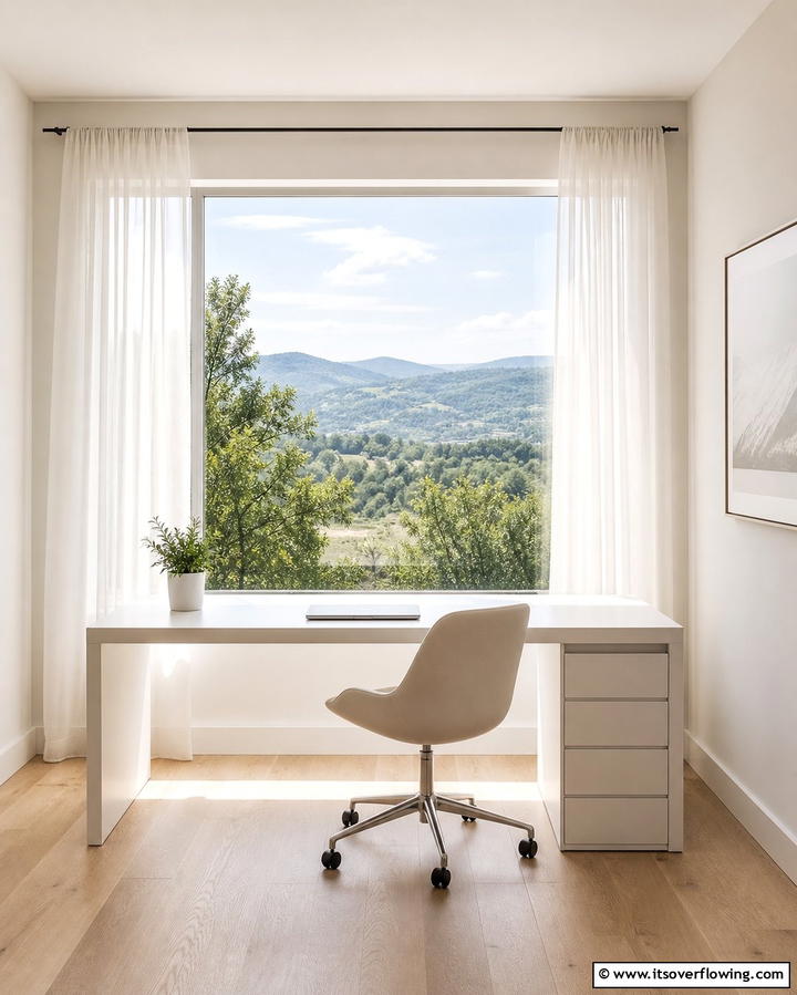 Embracing Minimalism - 25 Desk in Front of Window Ideas for a Bright Workspace