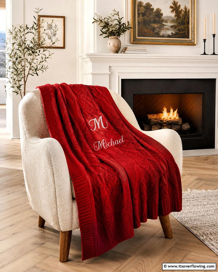 Embroidered Throw Blanket - 30 Last Minute Wedding Gift Ideas They’ll Actually Use