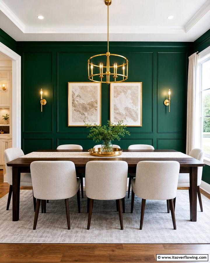 Emerald Dining Room Highlight - 21 Green Accent Wall Ideas for Bold and Serene Interiors