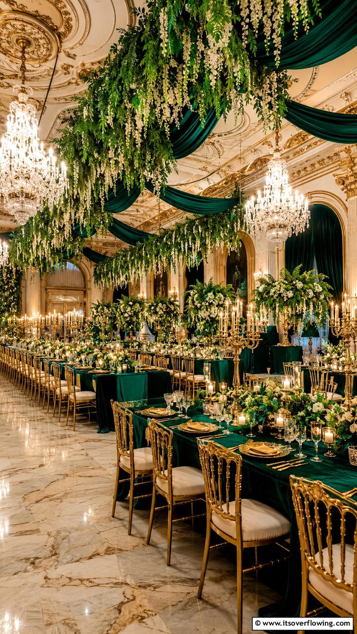 Emerald Elegance Table Decor - 30 Emerald Green Wedding Ideas for Luxurious Celebrations