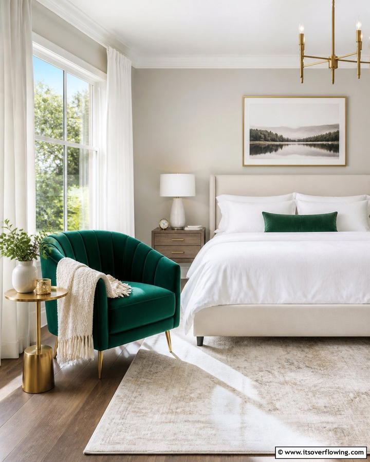 Emerald Green Accent Chair - 25 Emerald Green Bedroom Ideas for a Luxurious Feel