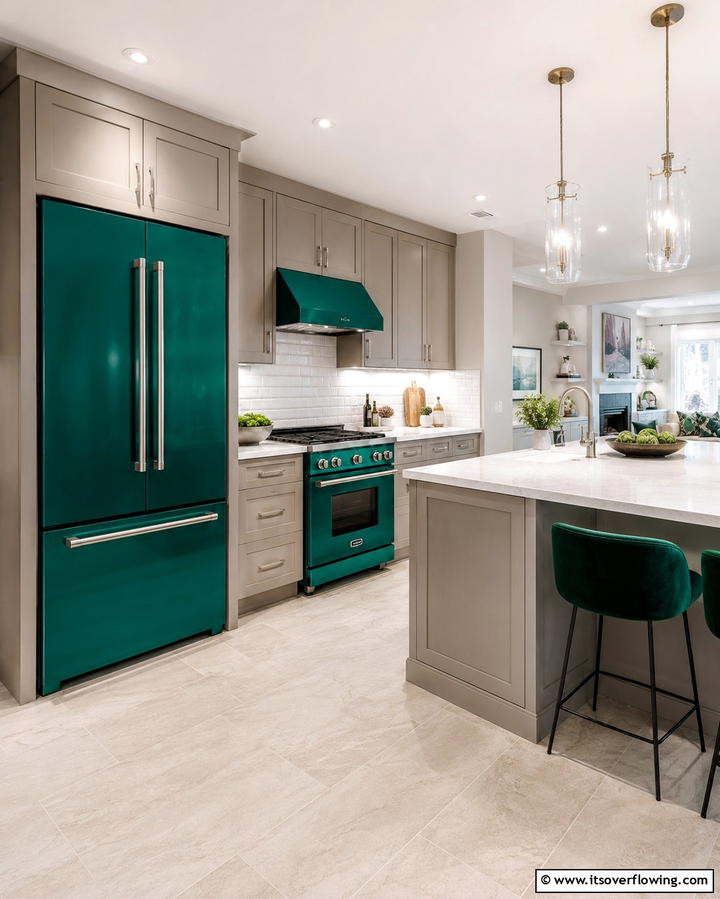 Emerald Green Appliances for a Bold Statement - 25 Emerald Green Kitchen Ideas for Bold Style