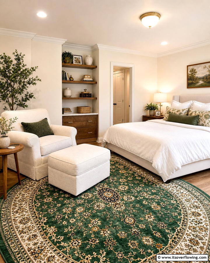 Emerald Green Area RugOne - 25 Emerald Green Bedroom Ideas for a Luxurious Feel