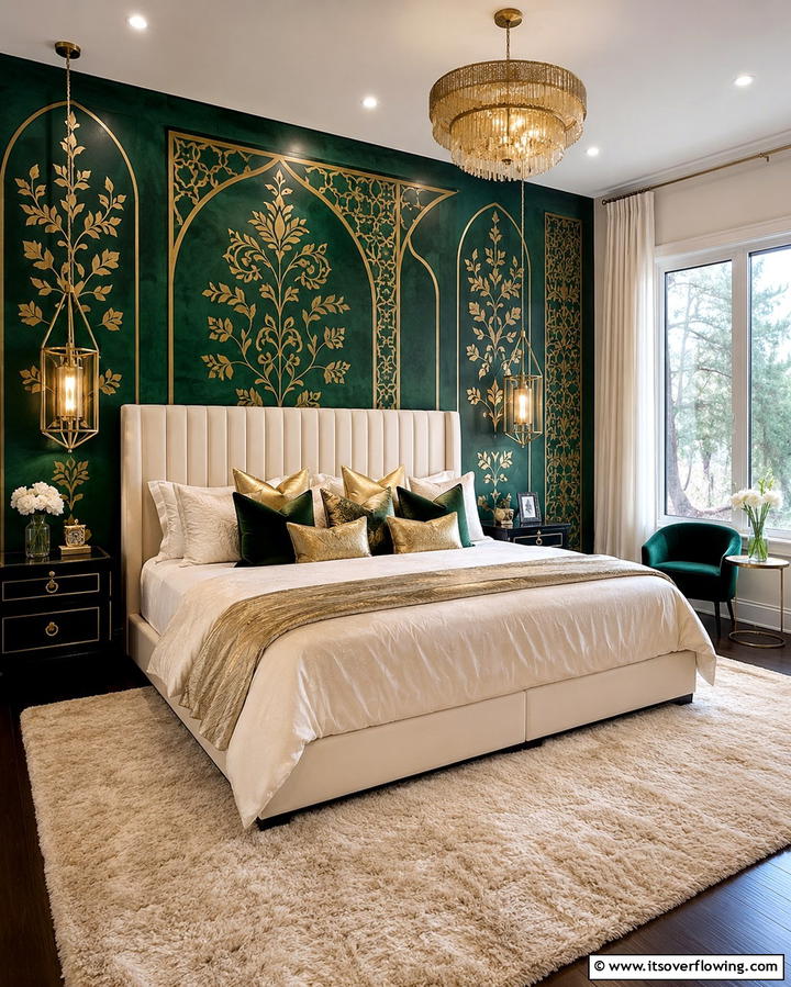Emerald Green Area Rugs - 25 Emerald Green and Gold Bedroom Ideas for a Luxurious Retreat