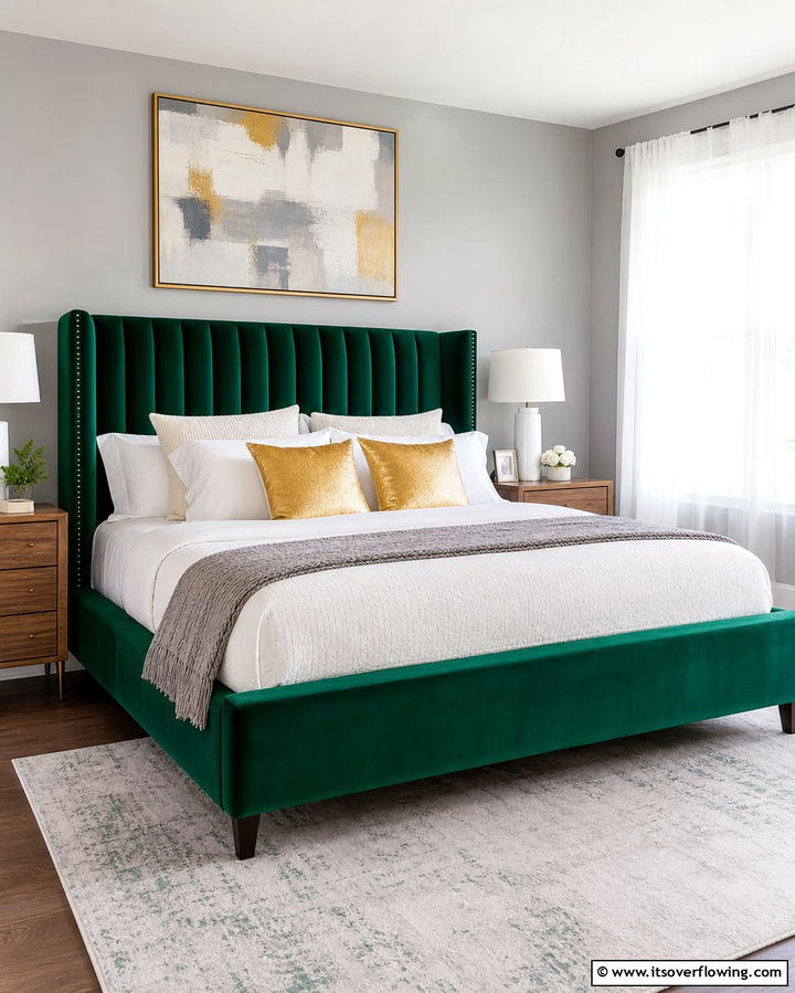 Emerald Green Bed Frame - 25 Emerald Green Bedroom Ideas for a Luxurious Feel