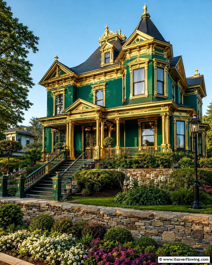 Emerald Green Boldness - 25 Green Victorian House Colors for Historic Charm