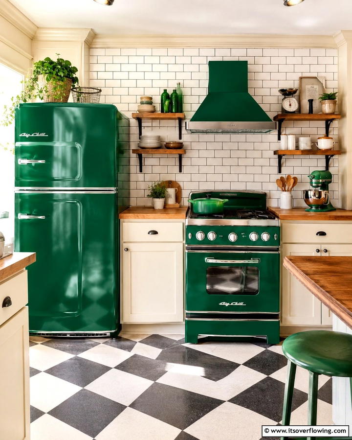 Emerald Green Ceiling for a Bold Statement - 25 Emerald Green Kitchen Ideas for Bold Style