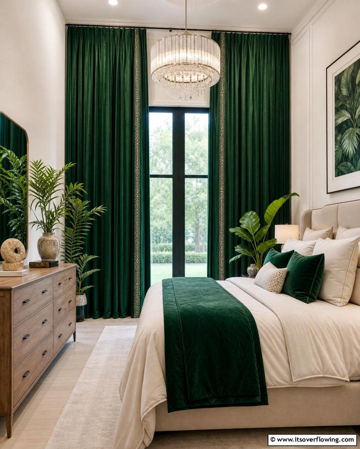 Emerald Green CurtainsOne - 25 Emerald Green Bedroom Ideas for a Luxurious Feel