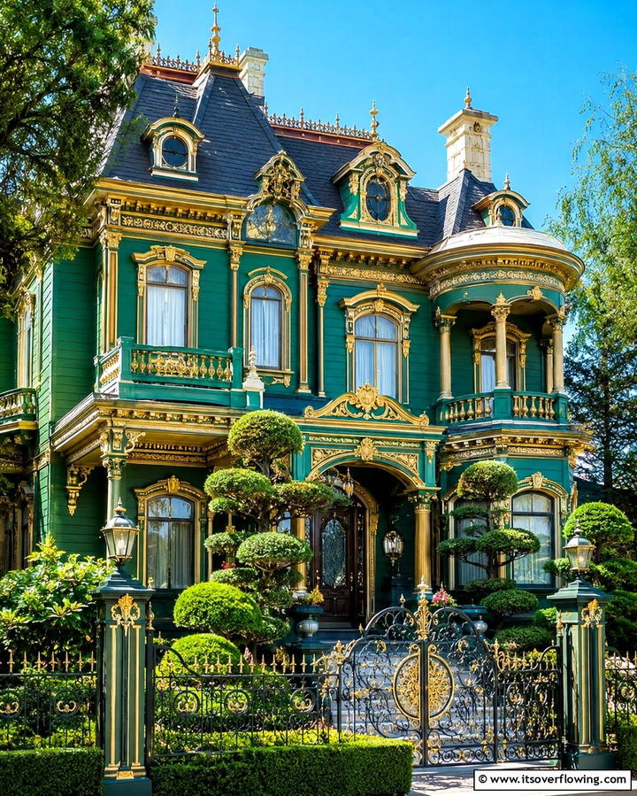 Emerald Green Elegance - 25 Green Victorian House Colors for Historic Charm