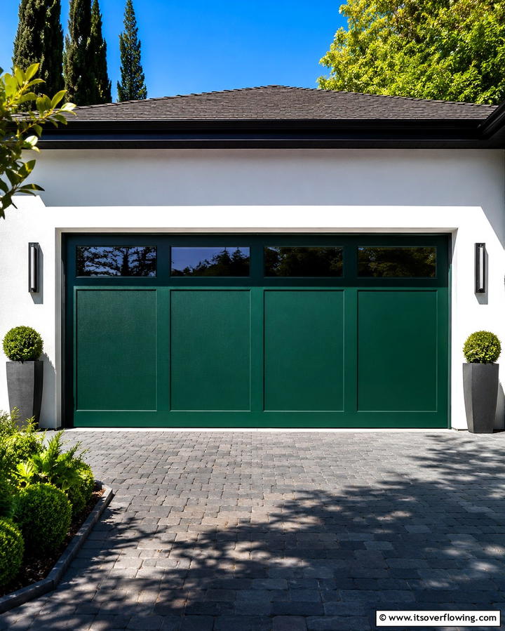 Emerald Green Garage Door for a Vibrant Statement - 25 Green Garage Door Ideas for a Stylish Exterior