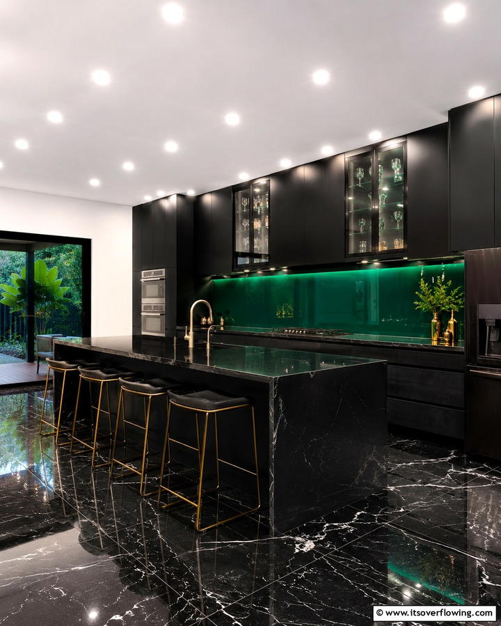 Emerald Green Glass for Modern Sophistication - 25 Chic Kitchen With Green Backsplash Ideas