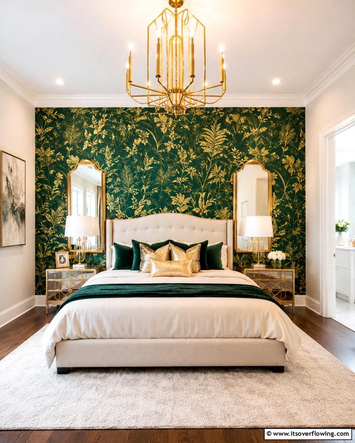 Emerald Green and Gold Wallpaper - 25 Emerald Green and Gold Bedroom Ideas for a Luxurious Retreat