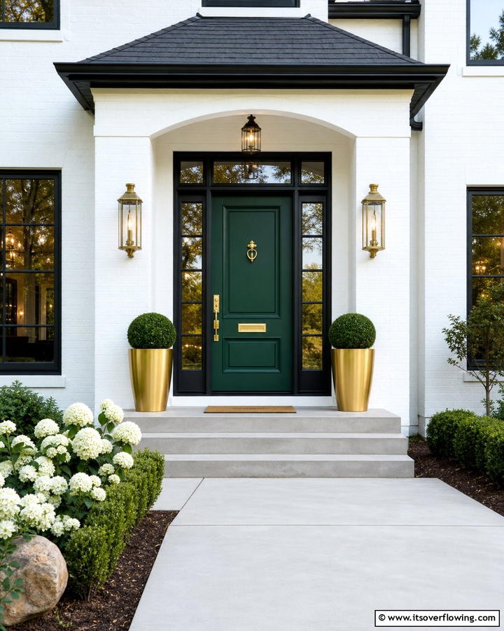 Emerald Green for Bold Elegance - 20 Green Front Door Ideas to Welcome Guests in Style