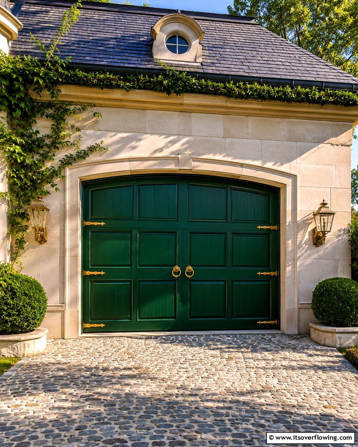 Emerald Green for a Luxurious Touch - 25 Green Garage Door Ideas for a Stylish Exterior