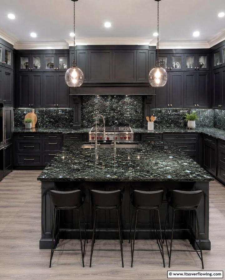 Emerald Pearl Granite Countertops - 25 Granite Kitchen Countertop Ideas for Elegant Kitchens