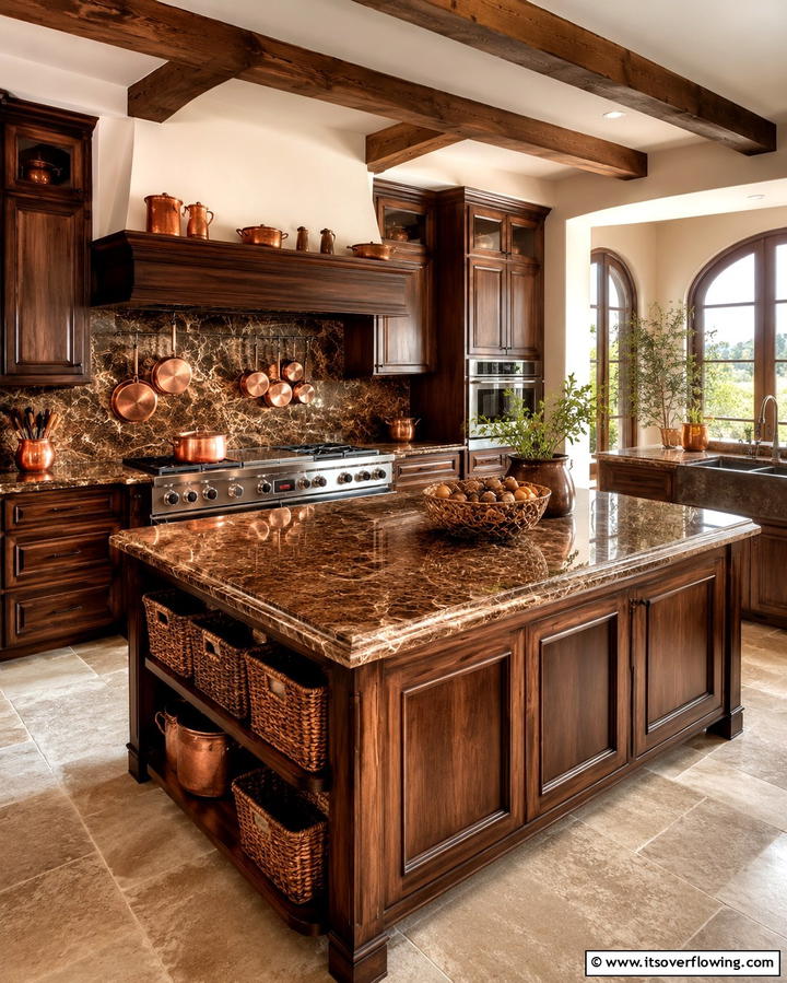 Emperador Marble Countertop - 25 Marble Kitchen Countertops for Elegant Homes