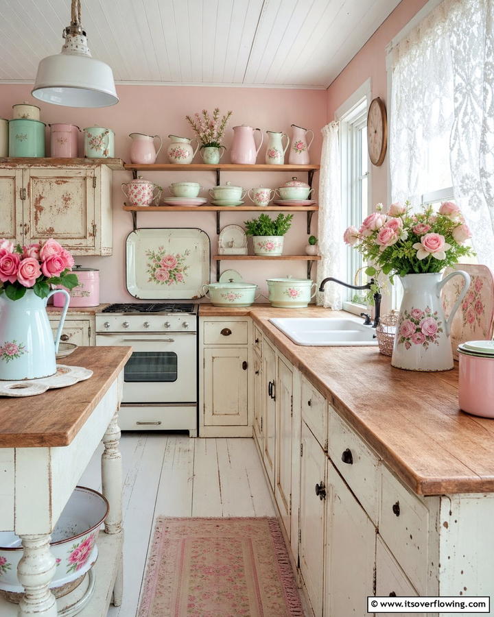 Enamelware Accessories - 20 Shabby Chic Kitchen Ideas for a Vintage Look