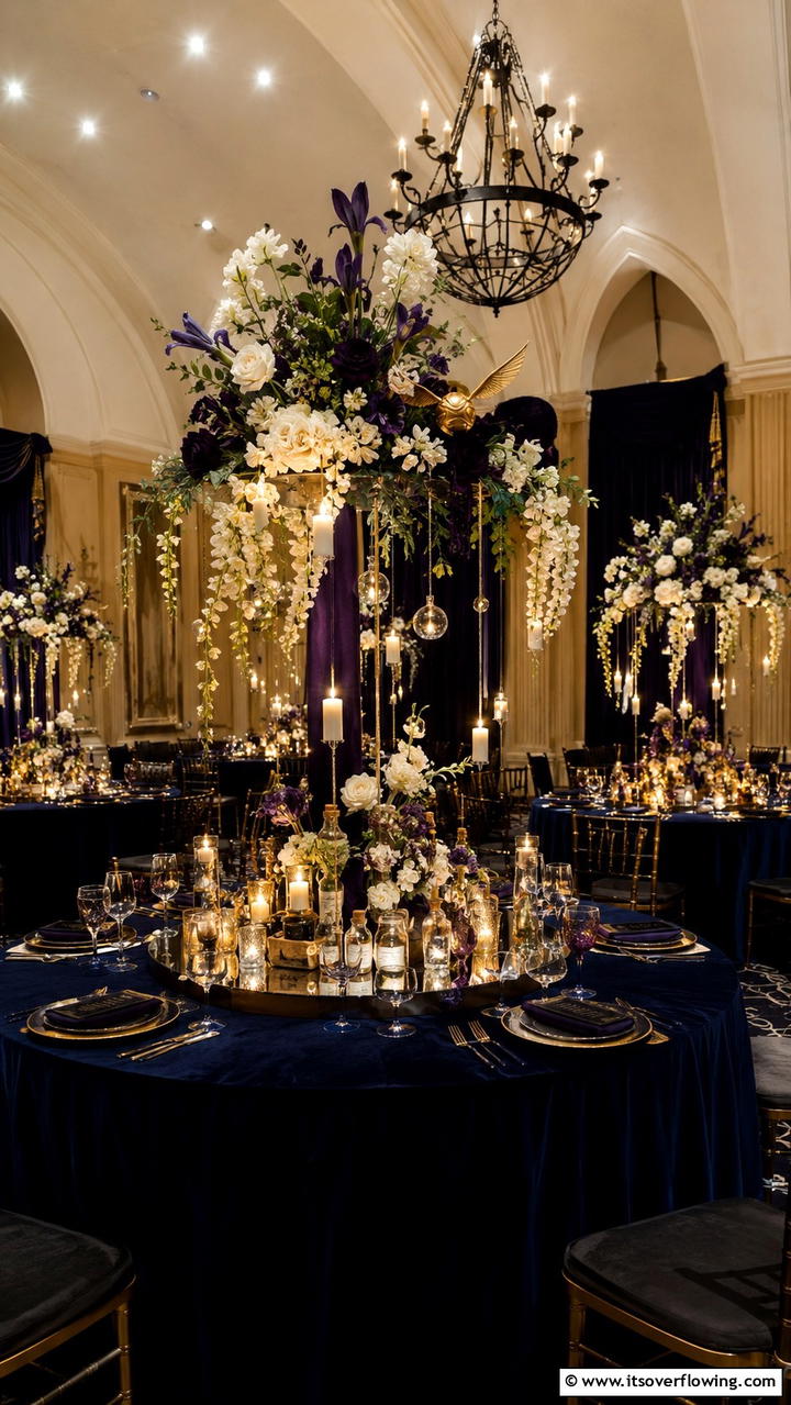 Enchanted Centerpieces with Magic - 30 Harry Potter Wedding Ideas- Enchanting Themed Celebrations