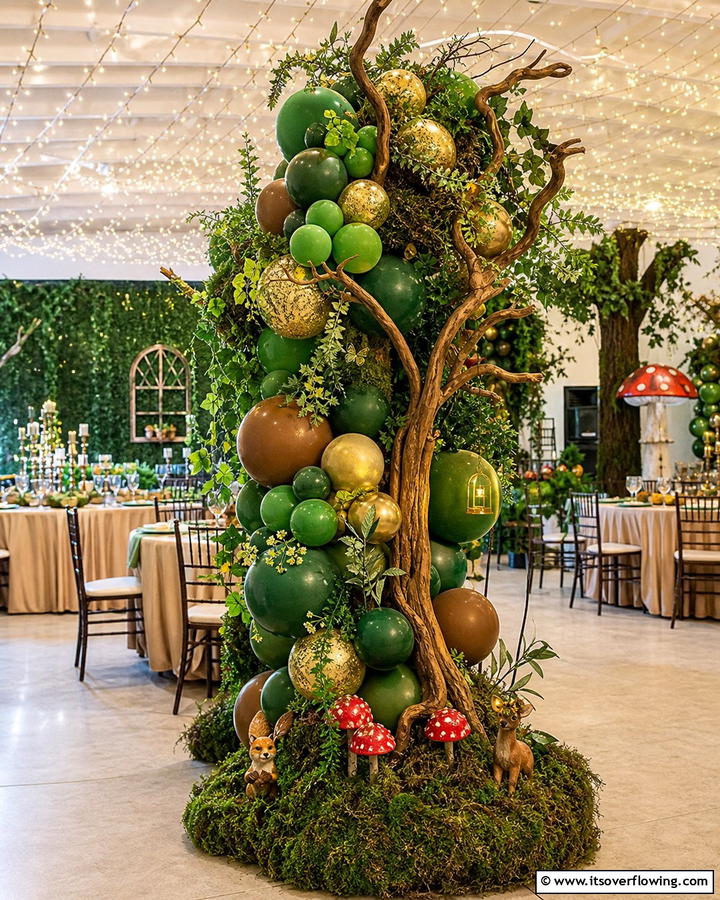 Enchanted Forest Scene - 25 Stunning Balloon Centerpiece Ideas for Any Event