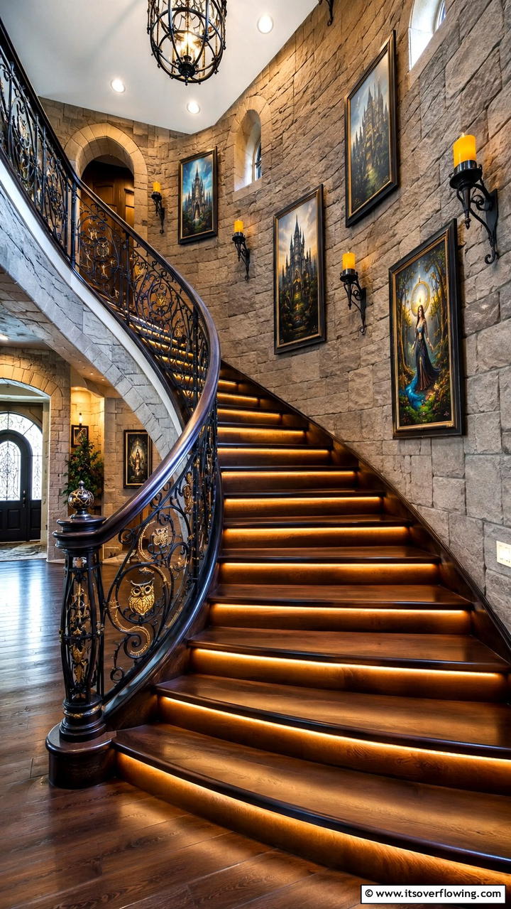 Enchanted Staircase Decor - 30 Harry Potter Decor Ideas- Magical Themed Room Designs
