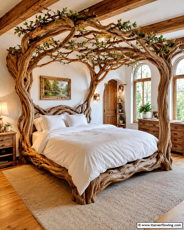 Enchanted Tree Bed Frame - 30 Enchanting Fairy-Themed Bedroom Designs for Whimsical Spaces