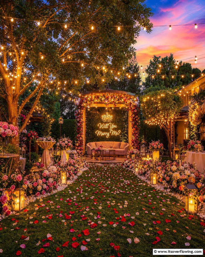 Enchanting Backyard Garden Proposal - 21 Romantic Wedding Proposal Ideas to Say ‘Will You Marry Me-’