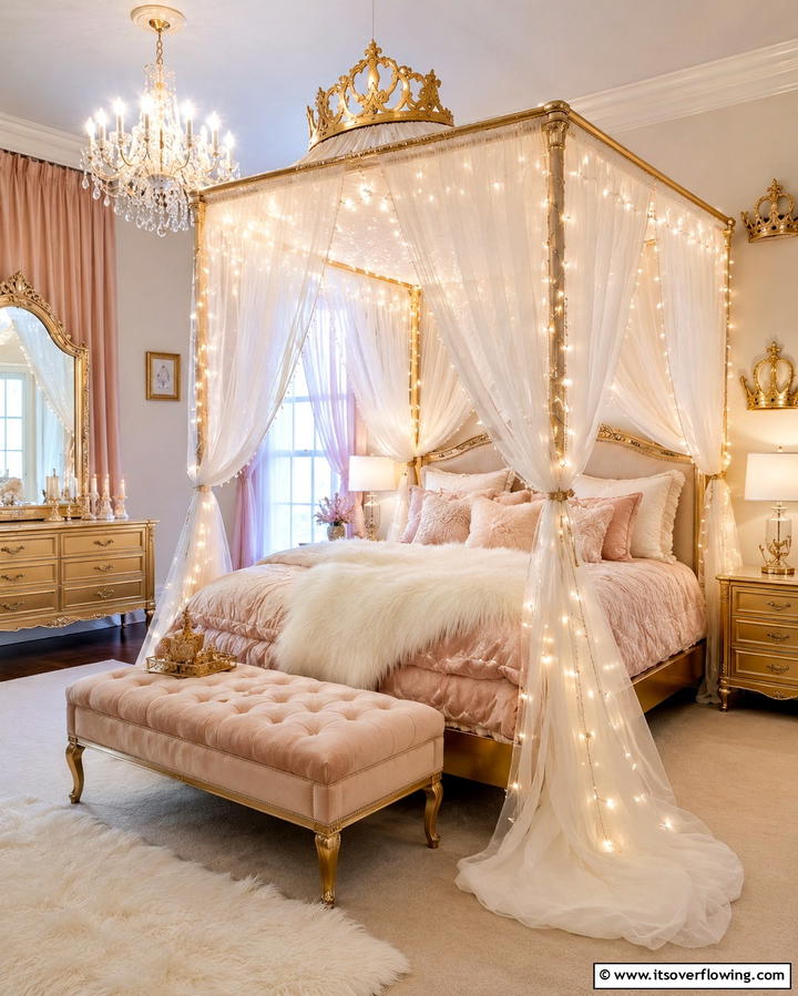 Enchanting Canopy Bed - 25 Princess Room Ideas to Create a Dreamy Space