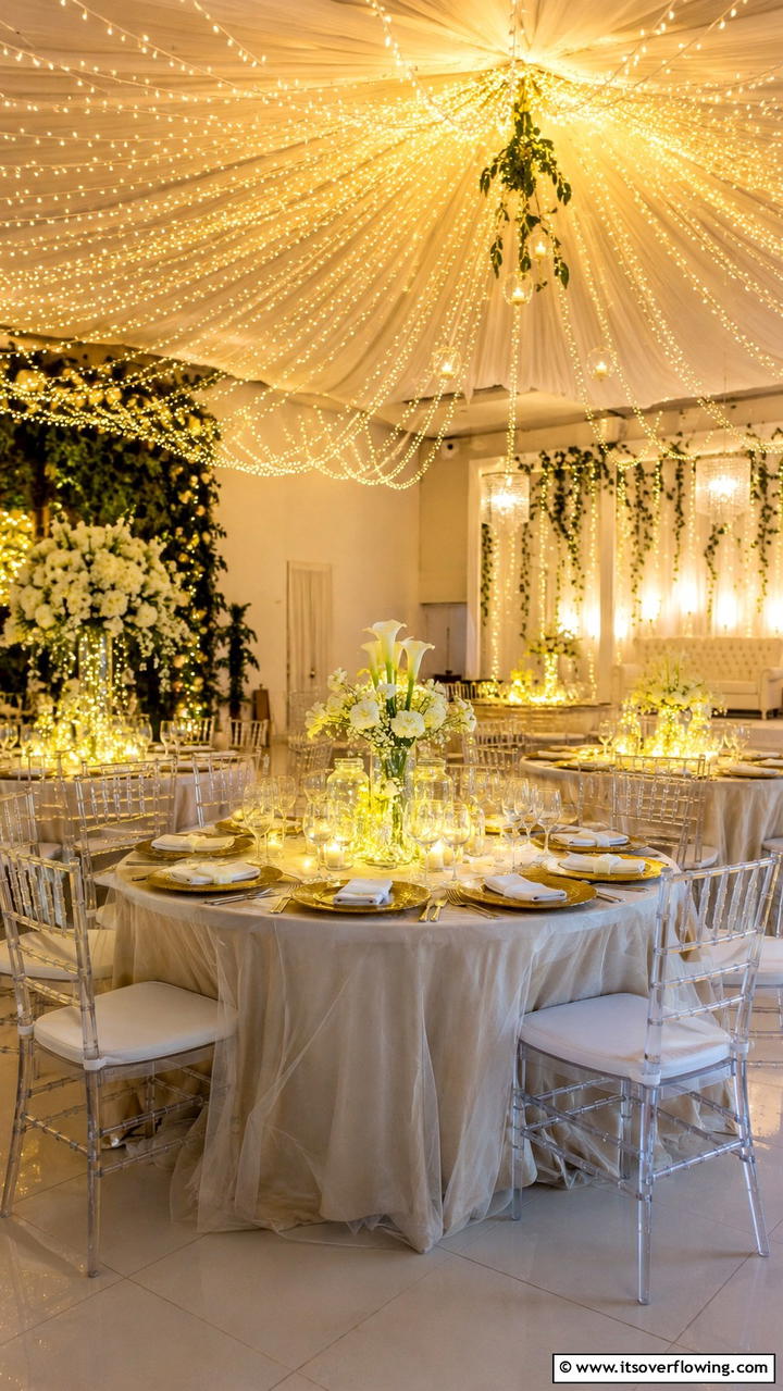 Enchanting Fairy Light Glow - 21 Wedding Table Decoration Ideas for Memorable Celebrations