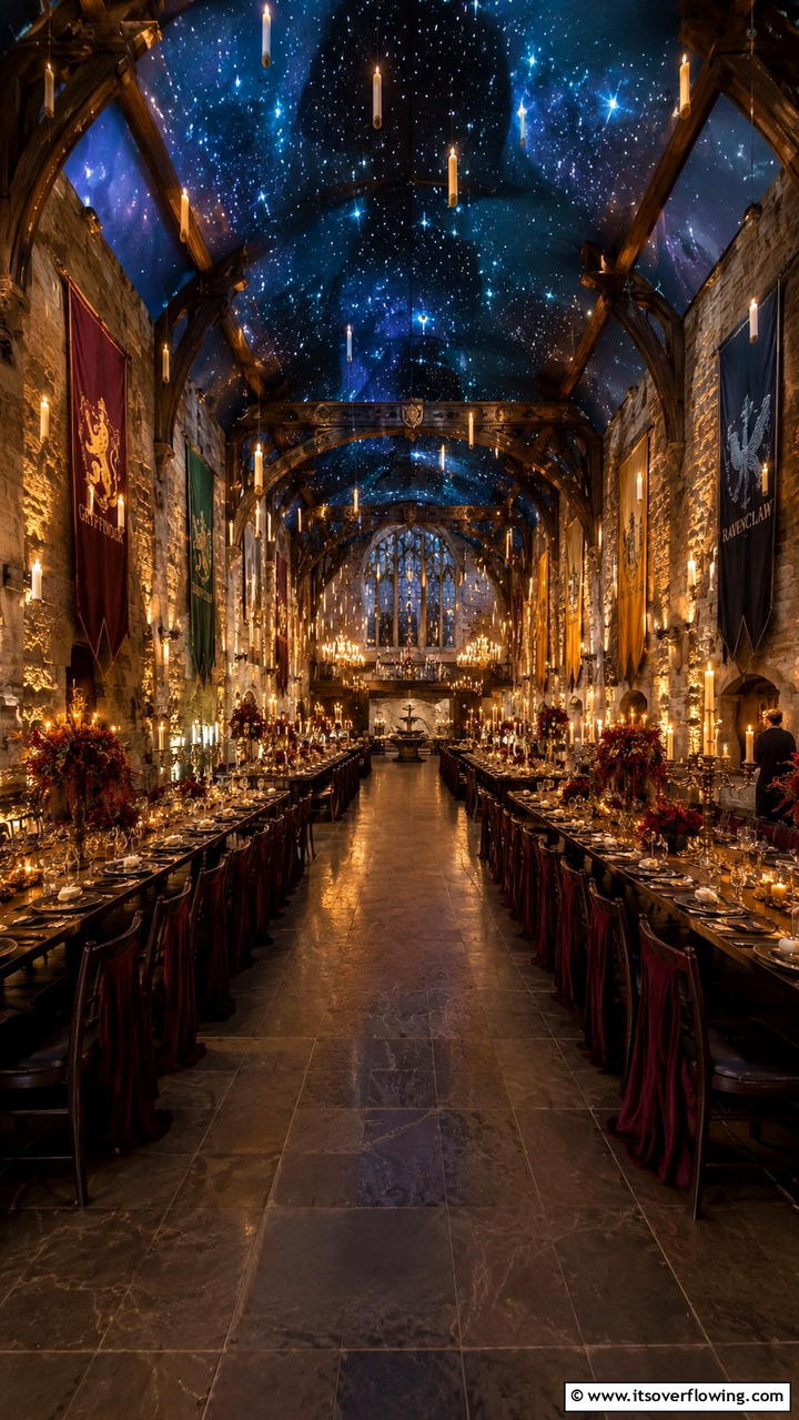 Enchanting Hogwarts Great Hall Reception - 30 Harry Potter Wedding Ideas- Enchanting Themed Celebrations