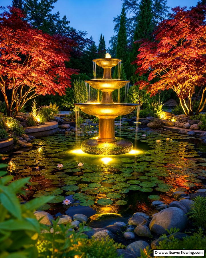 Enchanting Water Feature Glow - 21 Outdoor Lighting Ideas to Illuminate Your Nights